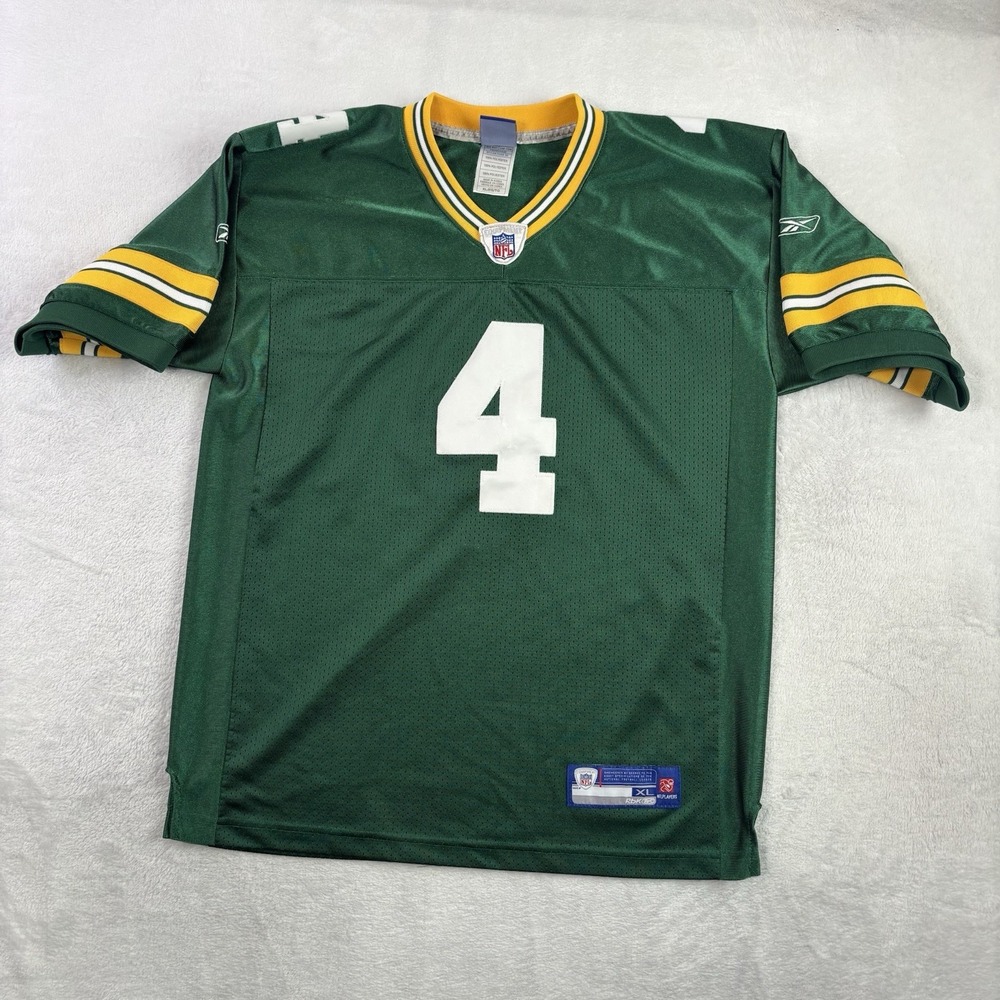 NFL Reebok Green Bay Packet Brett Favre Football Jersey Youth XL Men's S